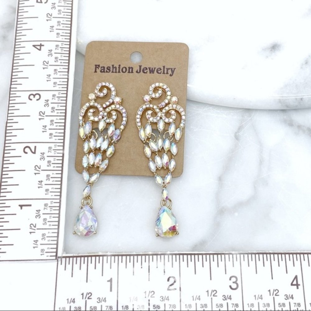 SOLD   AB Crystal Occasion Earrings - Picture 4 of 4